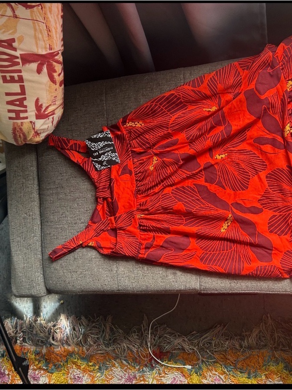 Fighting Eel Red Floral Sundress